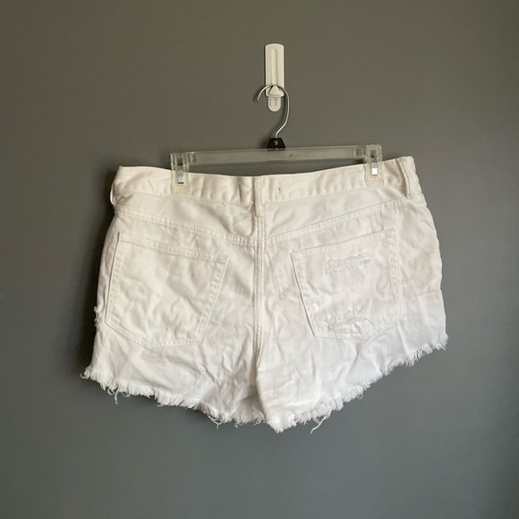 Free People Denim Shorts Womens White Loving Good Vibrations Cutoffs Size 31 - Picture 3 of 5